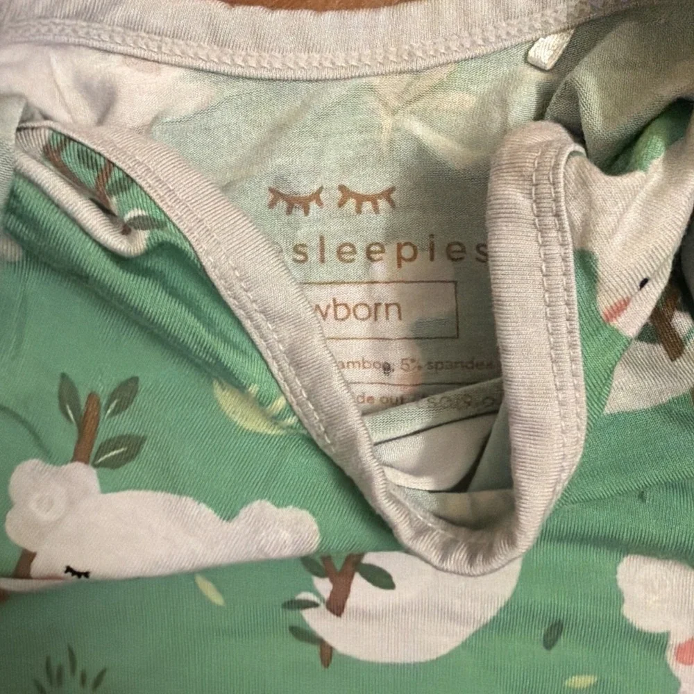 Little Sleepies Newborn Baby Boys Koala Green Bamboo Sleeper Gown Bunting EC